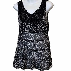 Conrad C Sleeveless Back & White Top